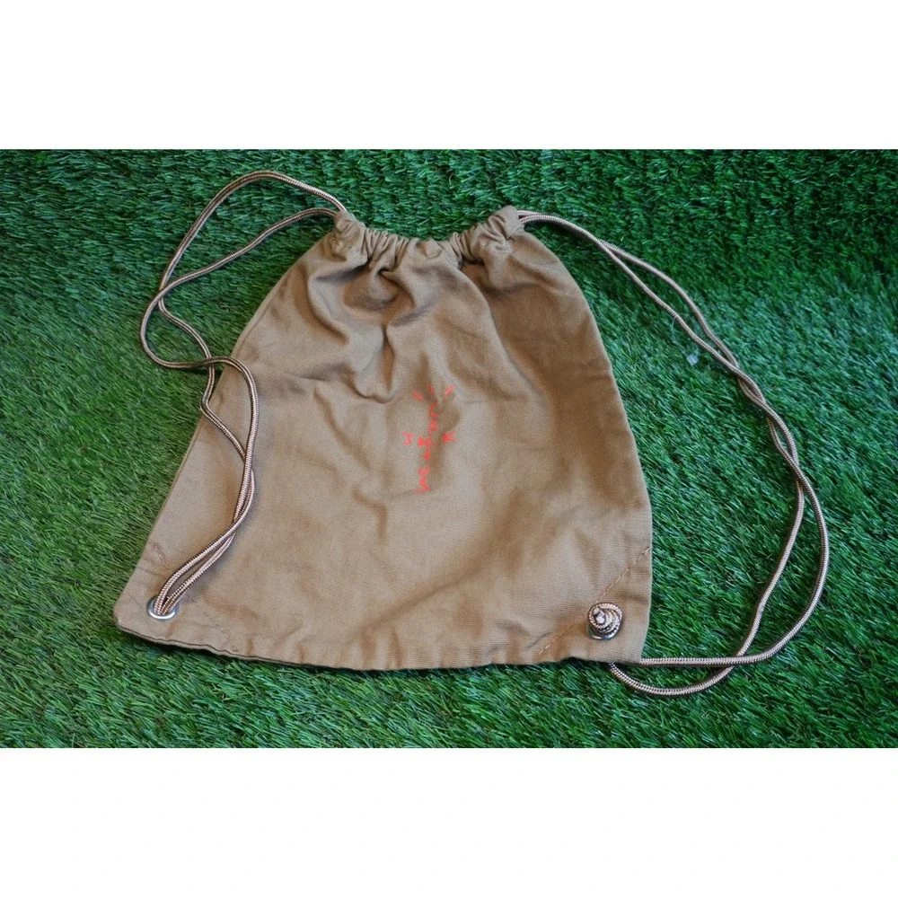 Travis Scott Jordan Cactus Jack Drawstring Backpack‎ British Khaki Canvas Bag